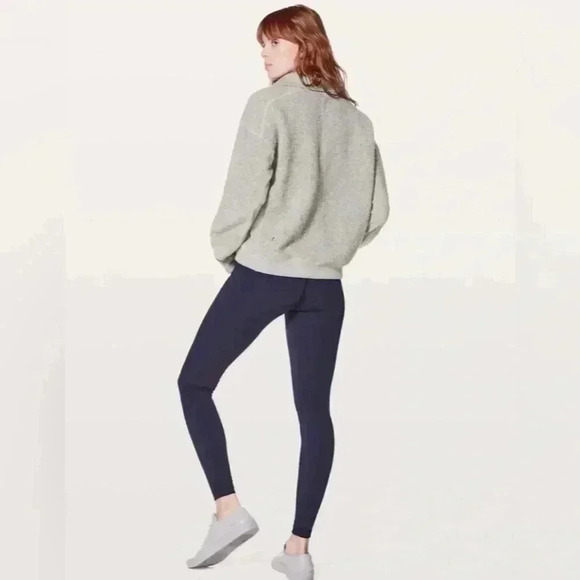Lululemon stand out Sherpa half zip grey sweater Size 4 - Picture 4 of 7